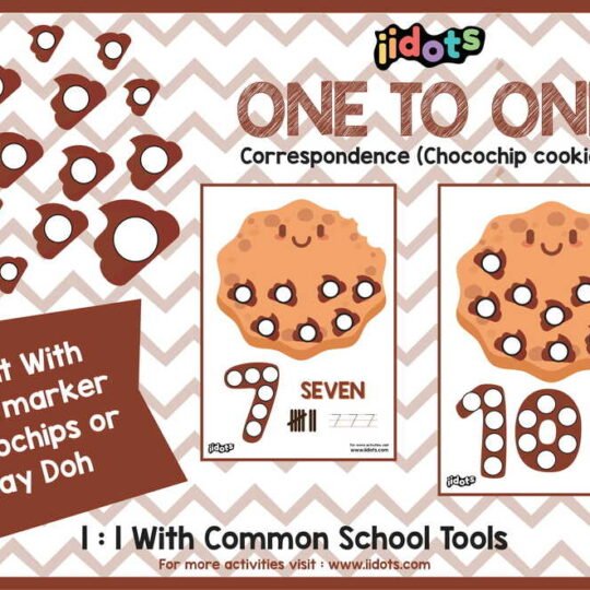 The main purpose of iidots is to develop this worksheet to provide playful learning mathematical exercises. The child can dab on the outline of each number, side by side put choco chips on each cookie, for a hands on learning experience, and get a glimpse of tally mark, number sight words, and pre-writing.