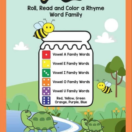 This iidots worksheet contains a vowel and dice game where each die is in different colors, and a vowel-based exercise where children use vowels to quickly differentiate between vowels and consonants.