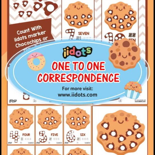 This iidots product contain 13 worksheets on cookies theme whose attract kids to engage worksheet and eagerness to do study and pay attention towards study. The child can dab on the outline of each number, side by side put choco chips on each cookie and get a glimpse of tally mark.